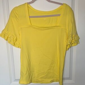 Lilly Pulitzer Sunny Yellow Ruffle Sleeve Tee